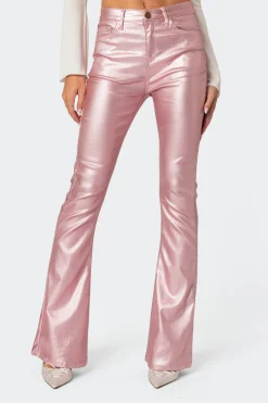 Luna Faux Leather Flare Jeans