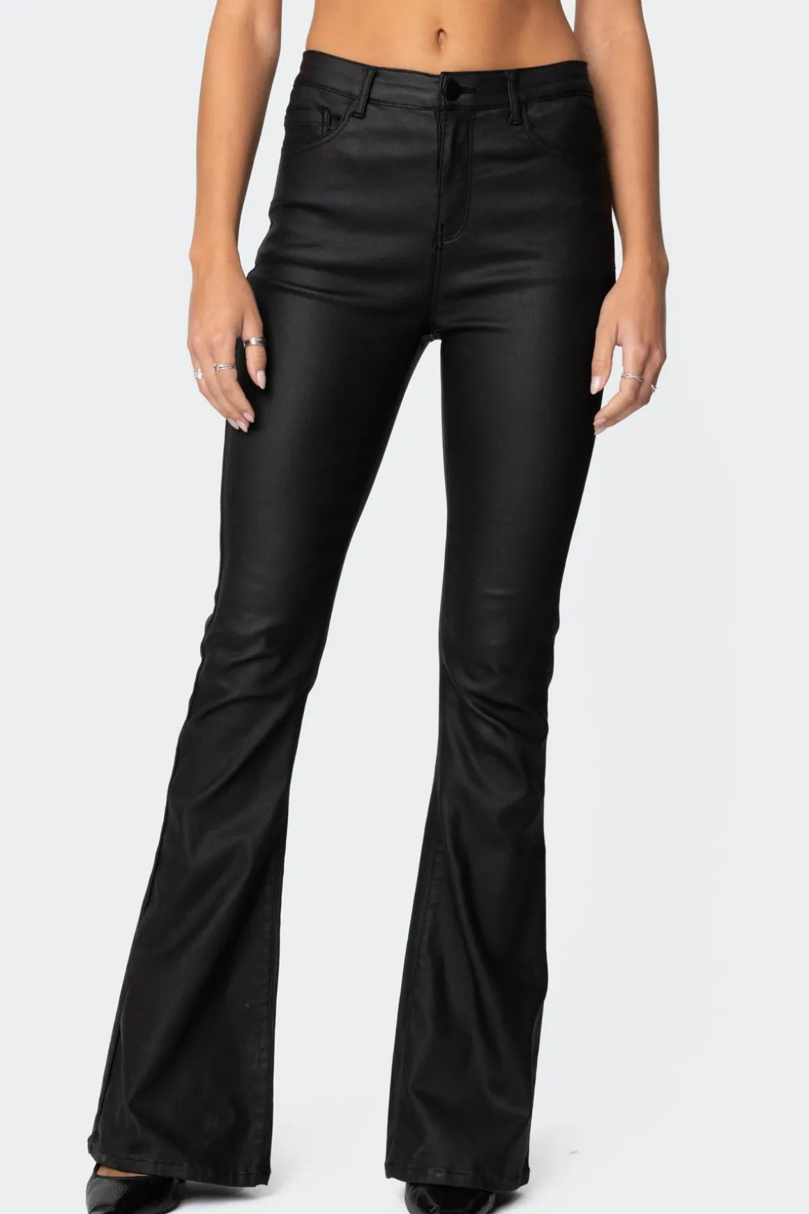 Luna Faux Leather Flare Jeans