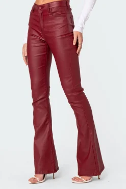 Luna Faux Leather Flare Jeans
