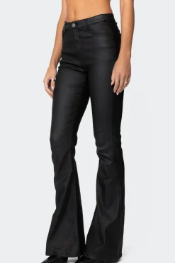 Luna Faux Leather Flare Jeans