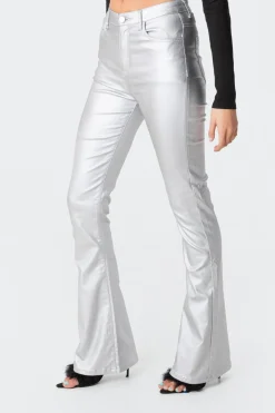 Luna Faux Leather Flare Jeans