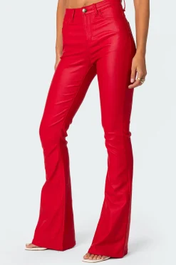 Luna Faux Leather Flare Jeans