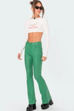 Luna Faux Leather Flare Jeans
