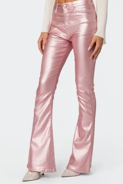 Luna Faux Leather Flare Jeans