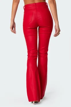 Luna Faux Leather Flare Jeans