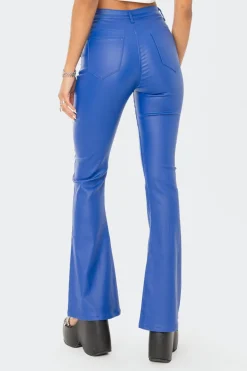 Luna Faux Leather Flare Jeans