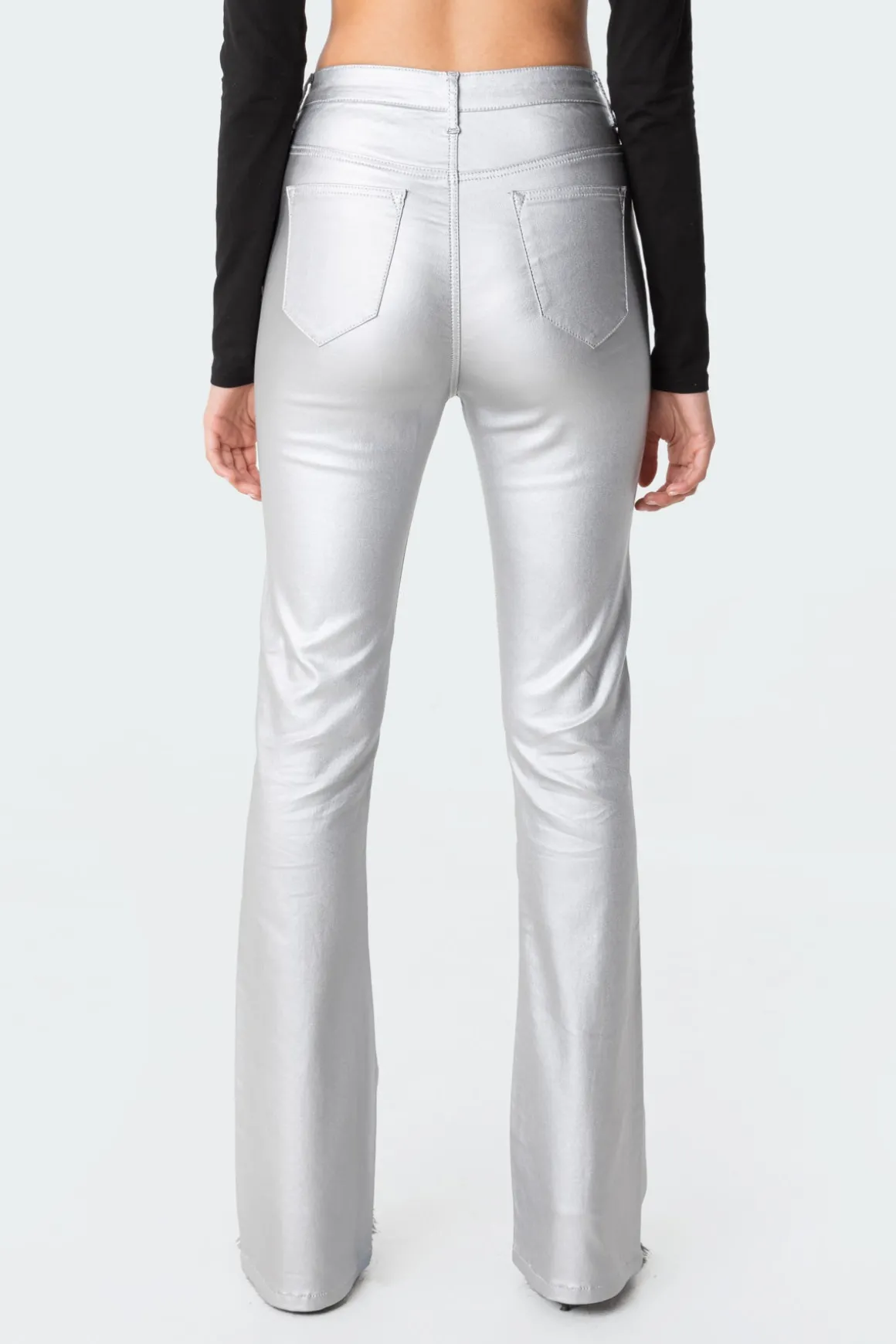 Luna Faux Leather Flare Jeans