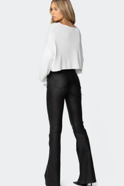 Luna Faux Leather Flare Jeans
