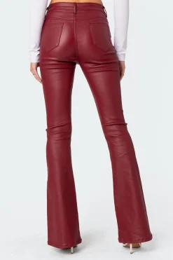 Luna Faux Leather Flare Jeans