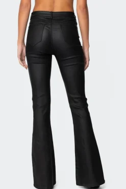 Luna Faux Leather Flare Jeans