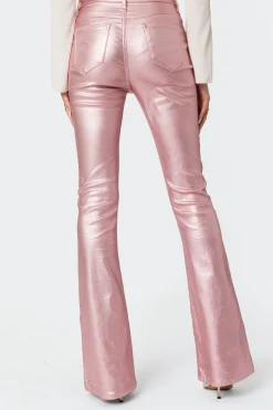 Luna Faux Leather Flare Jeans