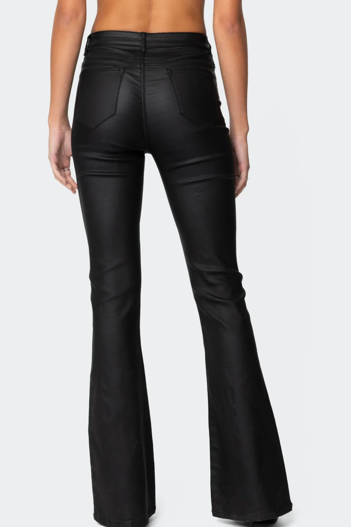 Luna Faux Leather Flare Jeans