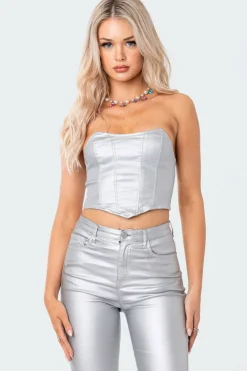 Luna Faux Leather Stretch Corset