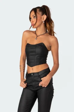Luna Faux Leather Stretch Corset