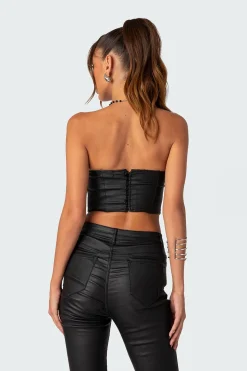 Luna Faux Leather Stretch Corset