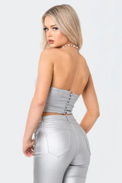 Luna Faux Leather Stretch Corset