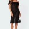 Lush Sheer Chiffon Midi Dress
