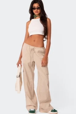Lyric Linen Look Cargo Pants