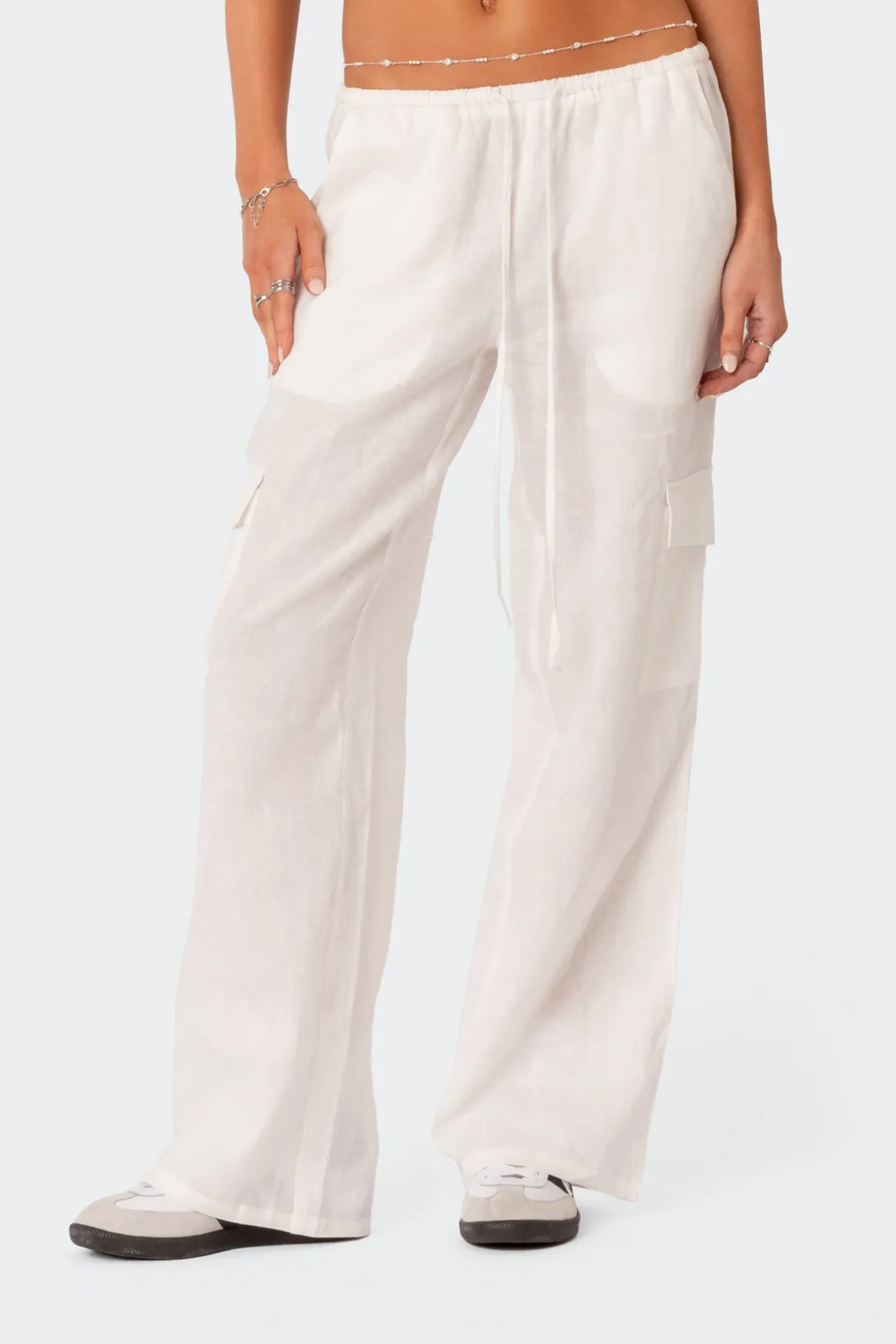 Lyric Linen Look Cargo Pants