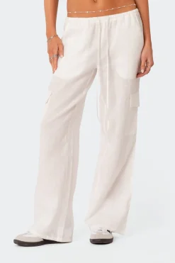 Lyric Linen Look Cargo Pants