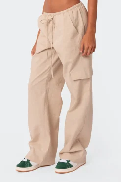 Lyric Linen Look Cargo Pants