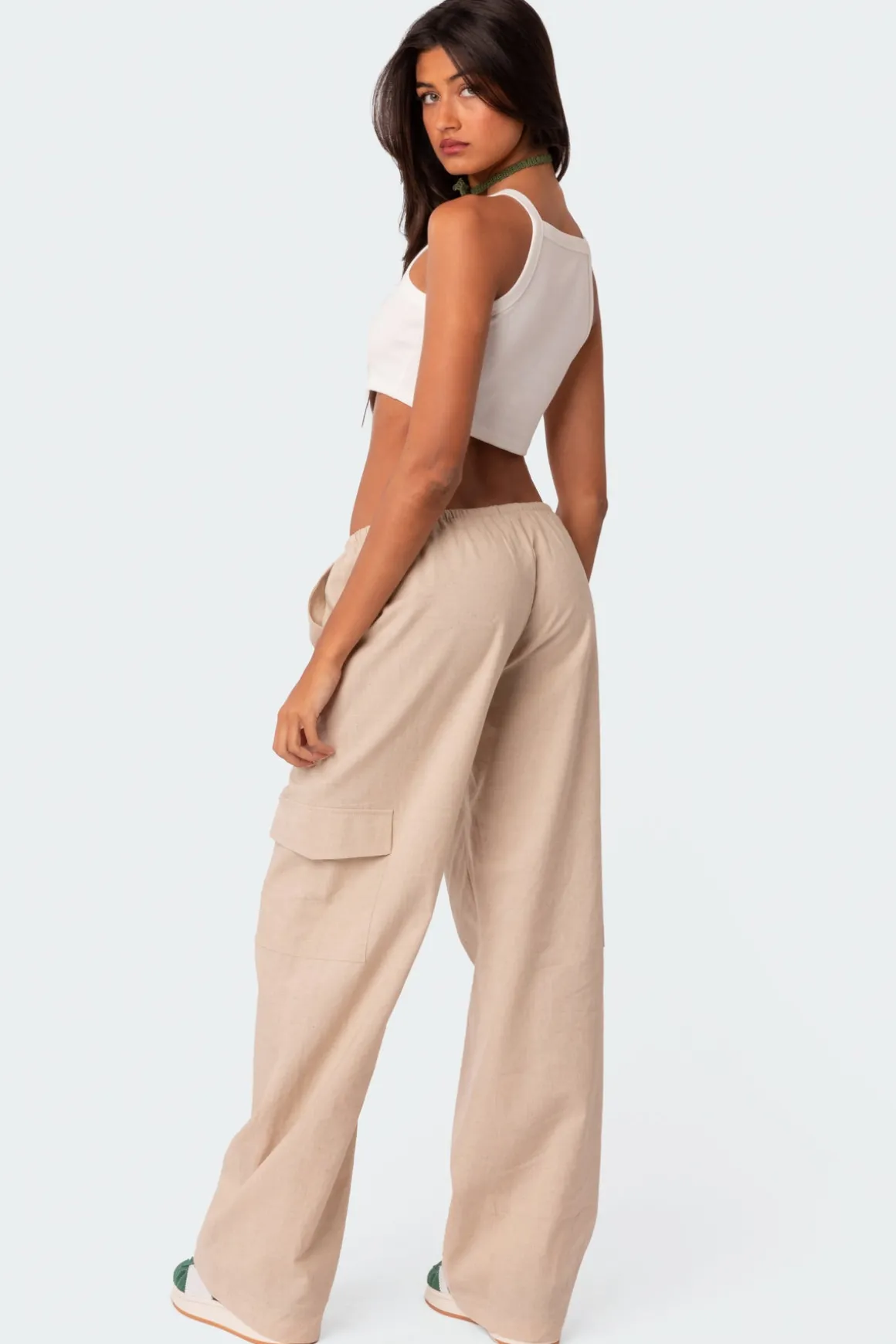 Lyric Linen Look Cargo Pants