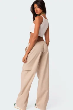 Lyric Linen Look Cargo Pants