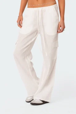 Lyric Linen Look Cargo Pants