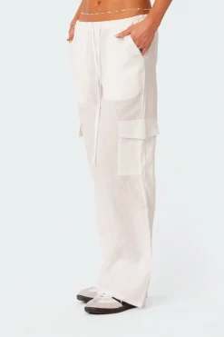 Lyric Linen Look Cargo Pants