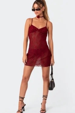 Madame Sheer Lace Mini Dress