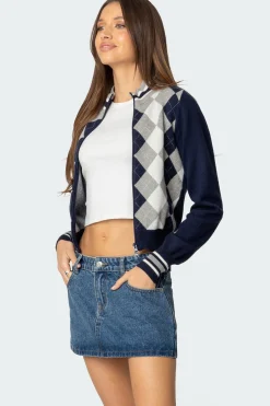 Madisen Argyle Knit Cardigan