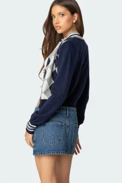 Madisen Argyle Knit Cardigan