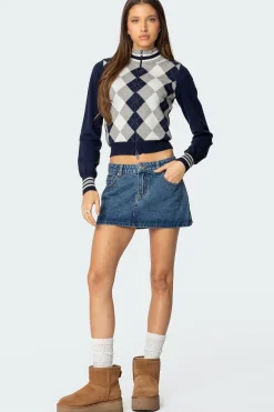 Madisen Argyle Knit Cardigan