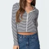 Madison Striped Zip Up Hoodie