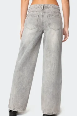 Magda Low Rise Acid Wash Jeans