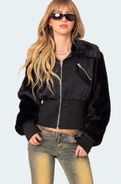 Malliora Faux Fur Nylon Jacket