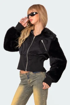 Malliora Faux Fur Nylon Jacket