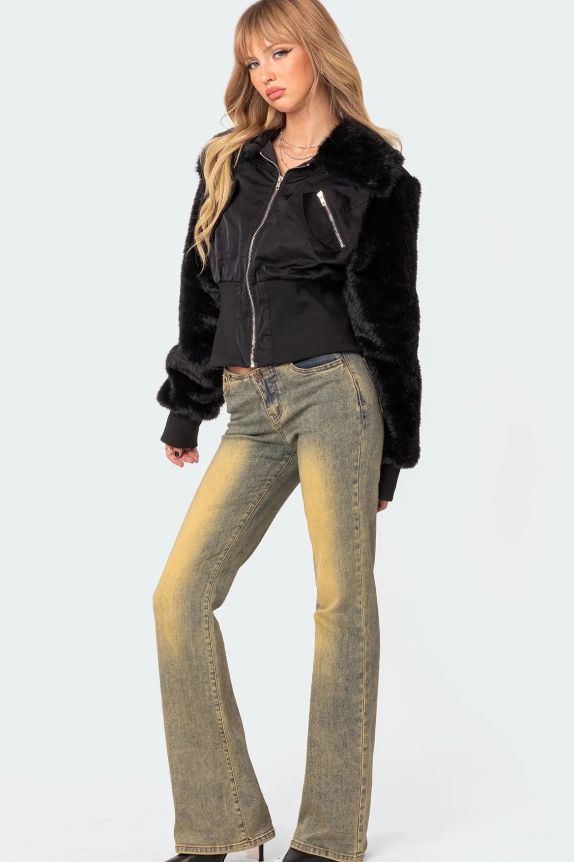 Malliora Faux Fur Nylon Jacket