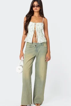 Malmo Printed Tie Front Top