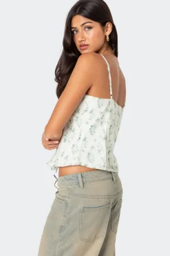 Malmo Printed Tie Front Top