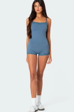 Mandi Lace Trim Romper