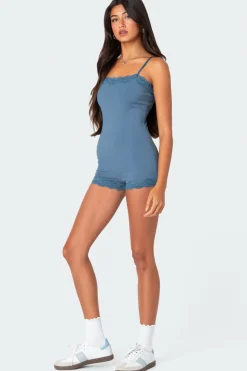 Mandi Lace Trim Romper
