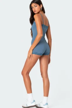 Mandi Lace Trim Romper