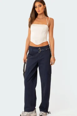 Manuel Low Rise Belted Cargo Pants