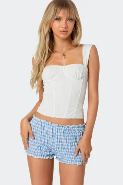 Marcella Wide Strap Mesh Corset