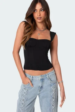 Marcella Wide Strap Mesh Corset