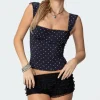 Marcella Wide Strap Mesh Corset