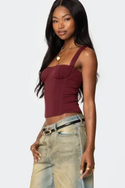 Marcella Wide Strap Mesh Corset