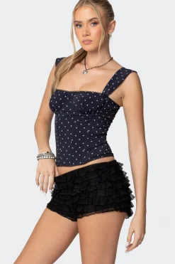 Marcella Wide Strap Mesh Corset