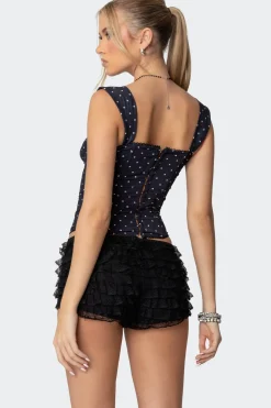 Marcella Wide Strap Mesh Corset
